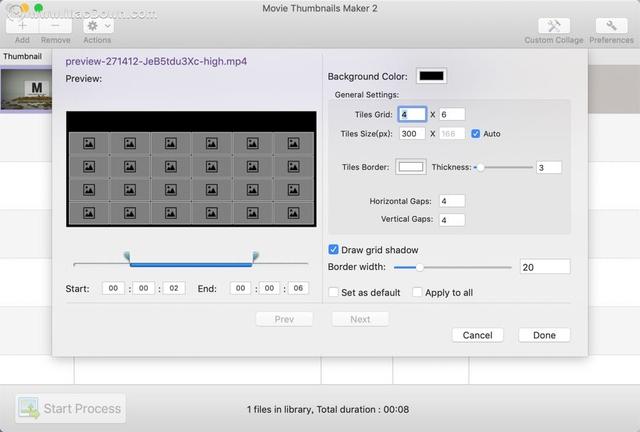 电影缩略图制作工具Movie Thumbnails Maker for mac怎么用  第3张
