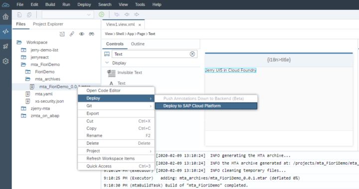 如何使用SAP Cloud WebIDE创建SAP UI5应用并部署  cloud 第16张