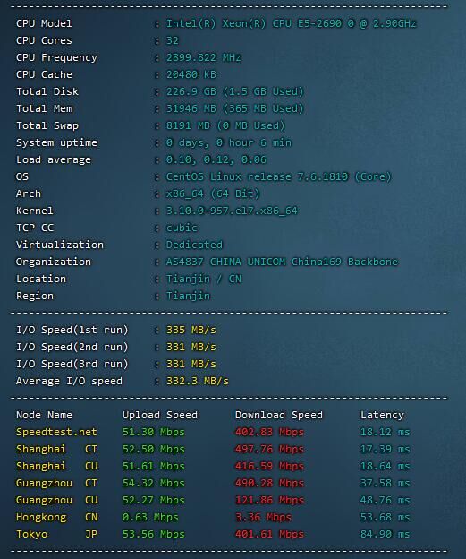 枣庄三线BGP物理服务器  32核 32G 50M 666元/月 999元2个月 云如故 第2张